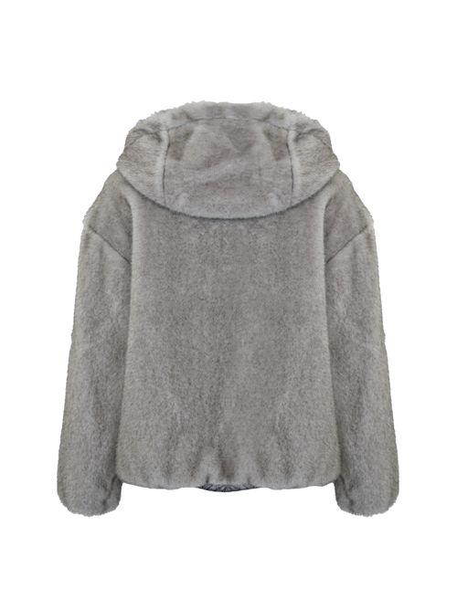 Cappa con zip effetto pelliccia Grigio Herno | GI000318D 127399410